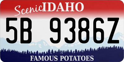 ID license plate 5B9386Z