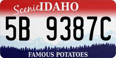 ID license plate 5B9387C