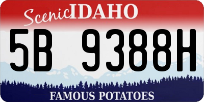 ID license plate 5B9388H