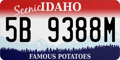 ID license plate 5B9388M