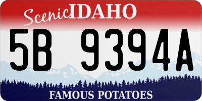 ID license plate 5B9394A
