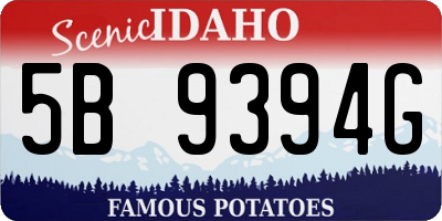 ID license plate 5B9394G