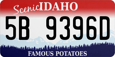 ID license plate 5B9396D