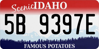 ID license plate 5B9397E