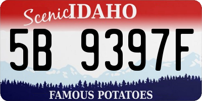 ID license plate 5B9397F