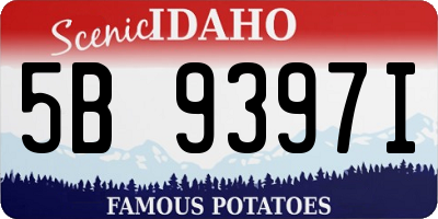ID license plate 5B9397I