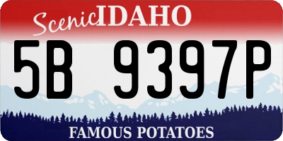 ID license plate 5B9397P
