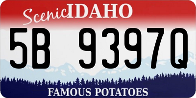 ID license plate 5B9397Q