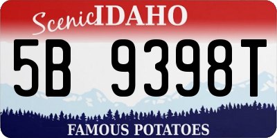 ID license plate 5B9398T