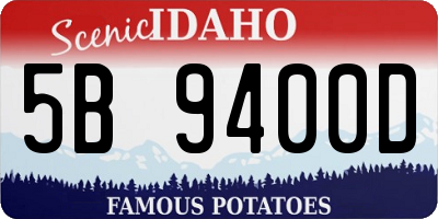 ID license plate 5B9400D