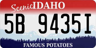 ID license plate 5B9435I