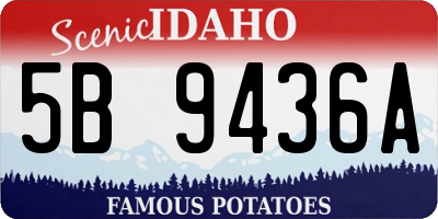 ID license plate 5B9436A