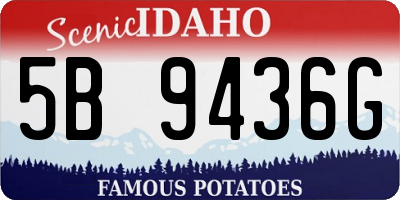 ID license plate 5B9436G