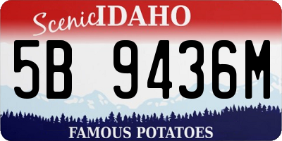ID license plate 5B9436M