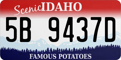 ID license plate 5B9437D