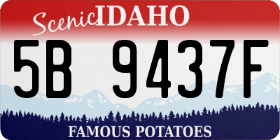 ID license plate 5B9437F