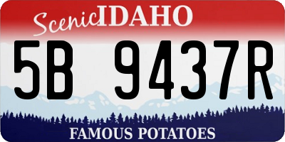 ID license plate 5B9437R
