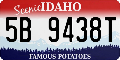 ID license plate 5B9438T