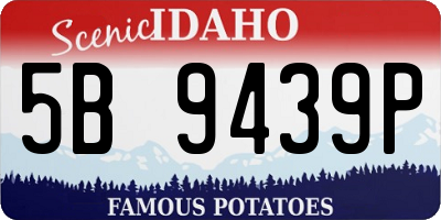ID license plate 5B9439P