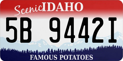 ID license plate 5B9442I
