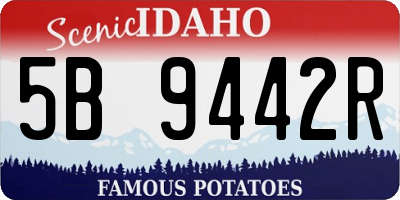 ID license plate 5B9442R
