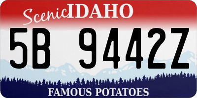 ID license plate 5B9442Z