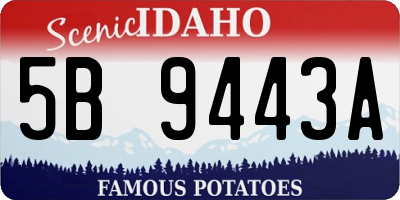 ID license plate 5B9443A