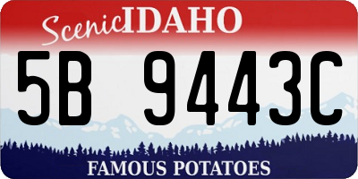ID license plate 5B9443C