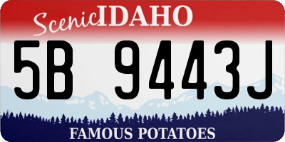 ID license plate 5B9443J