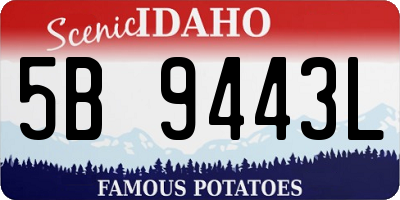 ID license plate 5B9443L