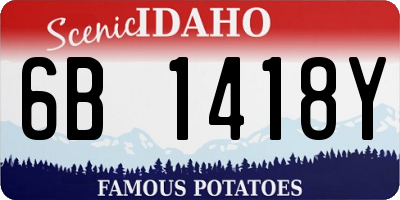 ID license plate 6B1418Y