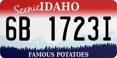 ID license plate 6B1723I