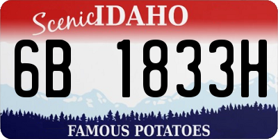 ID license plate 6B1833H