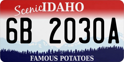 ID license plate 6B2030A
