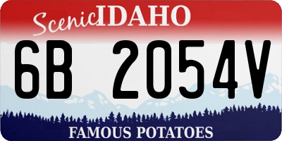 ID license plate 6B2054V