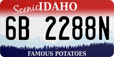 ID license plate 6B2288N