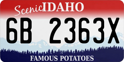 ID license plate 6B2363X