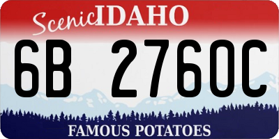 ID license plate 6B2760C