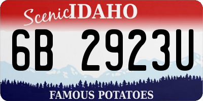 ID license plate 6B2923U