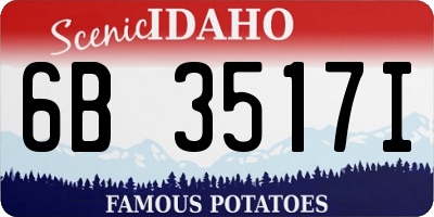 ID license plate 6B3517I
