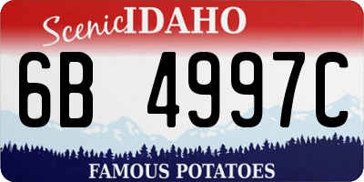 ID license plate 6B4997C