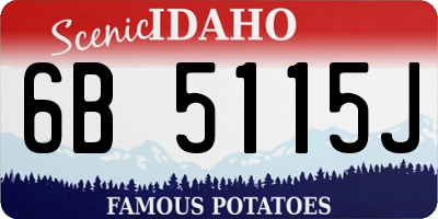 ID license plate 6B5115J