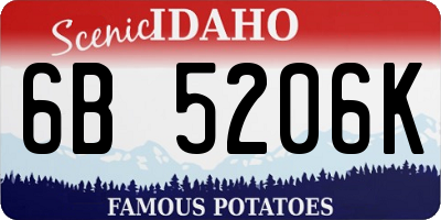 ID license plate 6B5206K