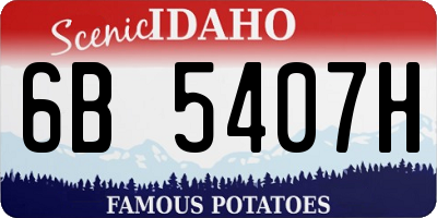 ID license plate 6B5407H