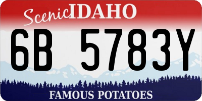 ID license plate 6B5783Y
