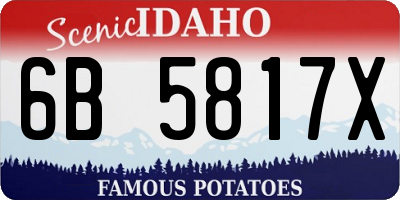 ID license plate 6B5817X