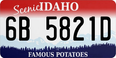 ID license plate 6B5821D