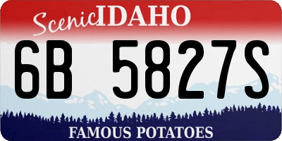 ID license plate 6B5827S