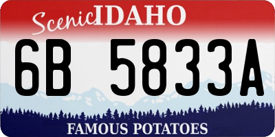 ID license plate 6B5833A