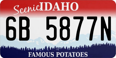 ID license plate 6B5877N